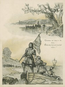 Colón desembarcando en el Nuevo Mundo